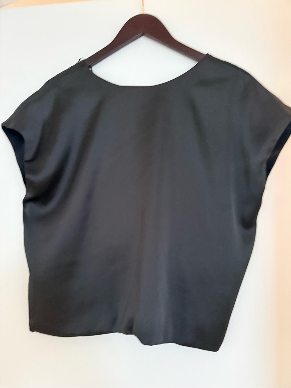 Zara Black Short-Sleeve Boxy Blouse